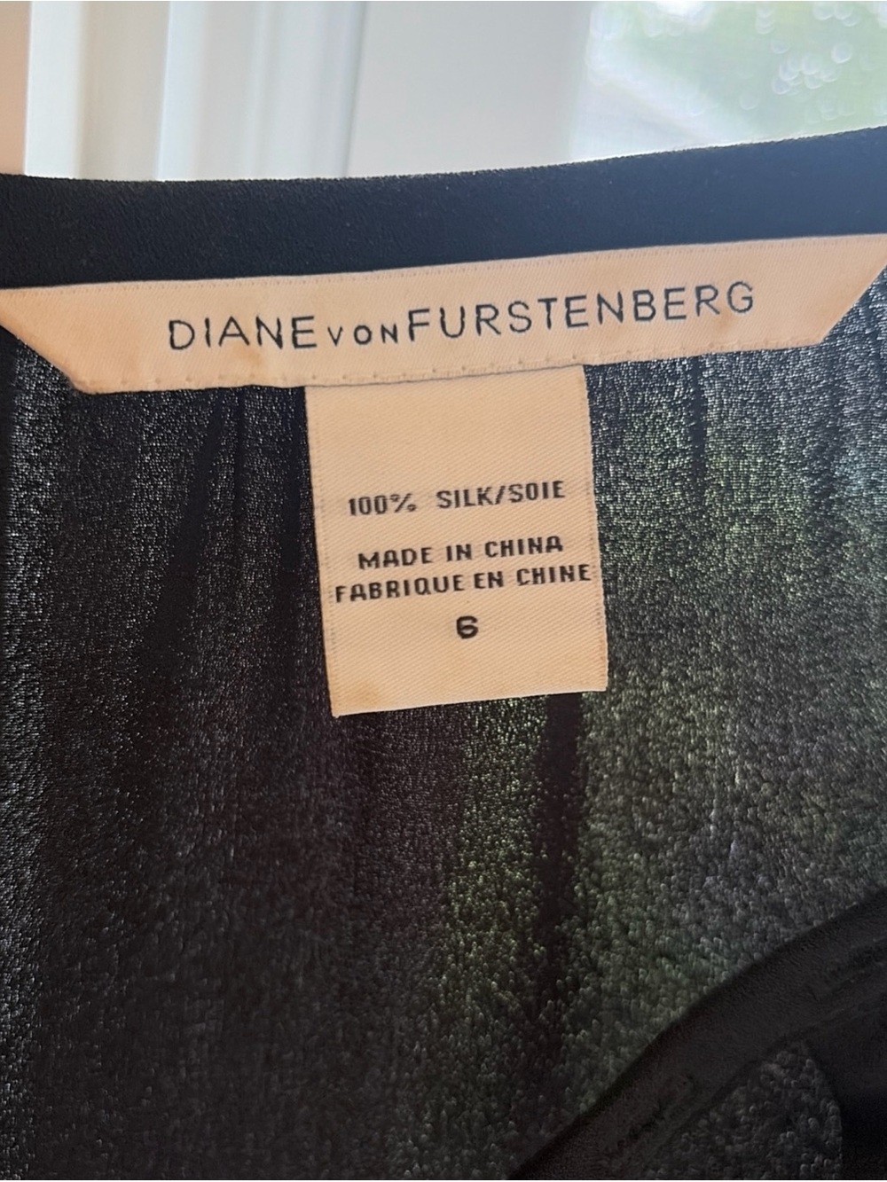 Diane von Furstenberg Black Silk Chemise